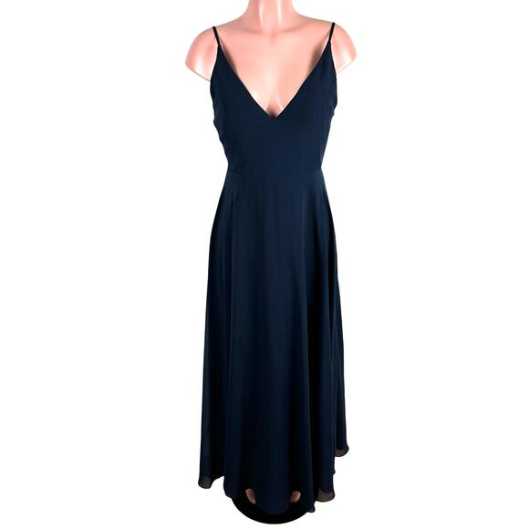 Jenny Yoo Collection 8 Navy Blue Dress Gown Bridesmaid Event Evening Wedding - Picture 1 of 10